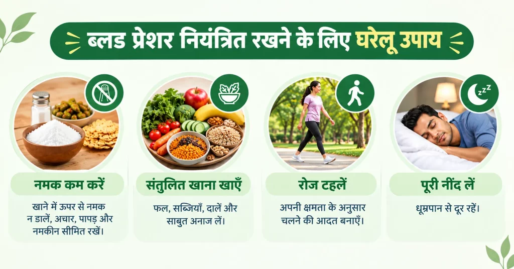 ब्लड प्रेशर नियंत्रित रखने के लिए घरेलू उपाय