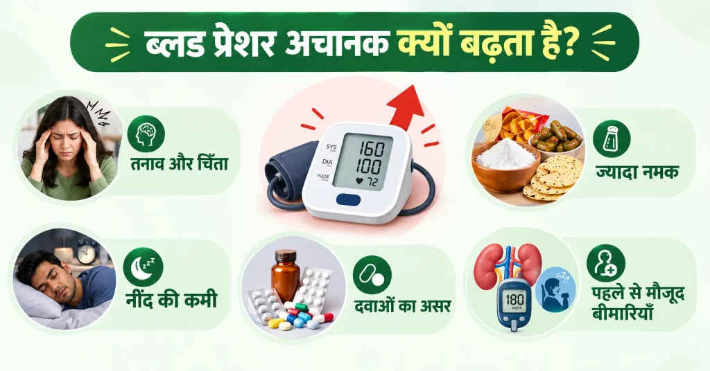 ब्लड प्रेशर बढ़ने के प्रमुख कारण
